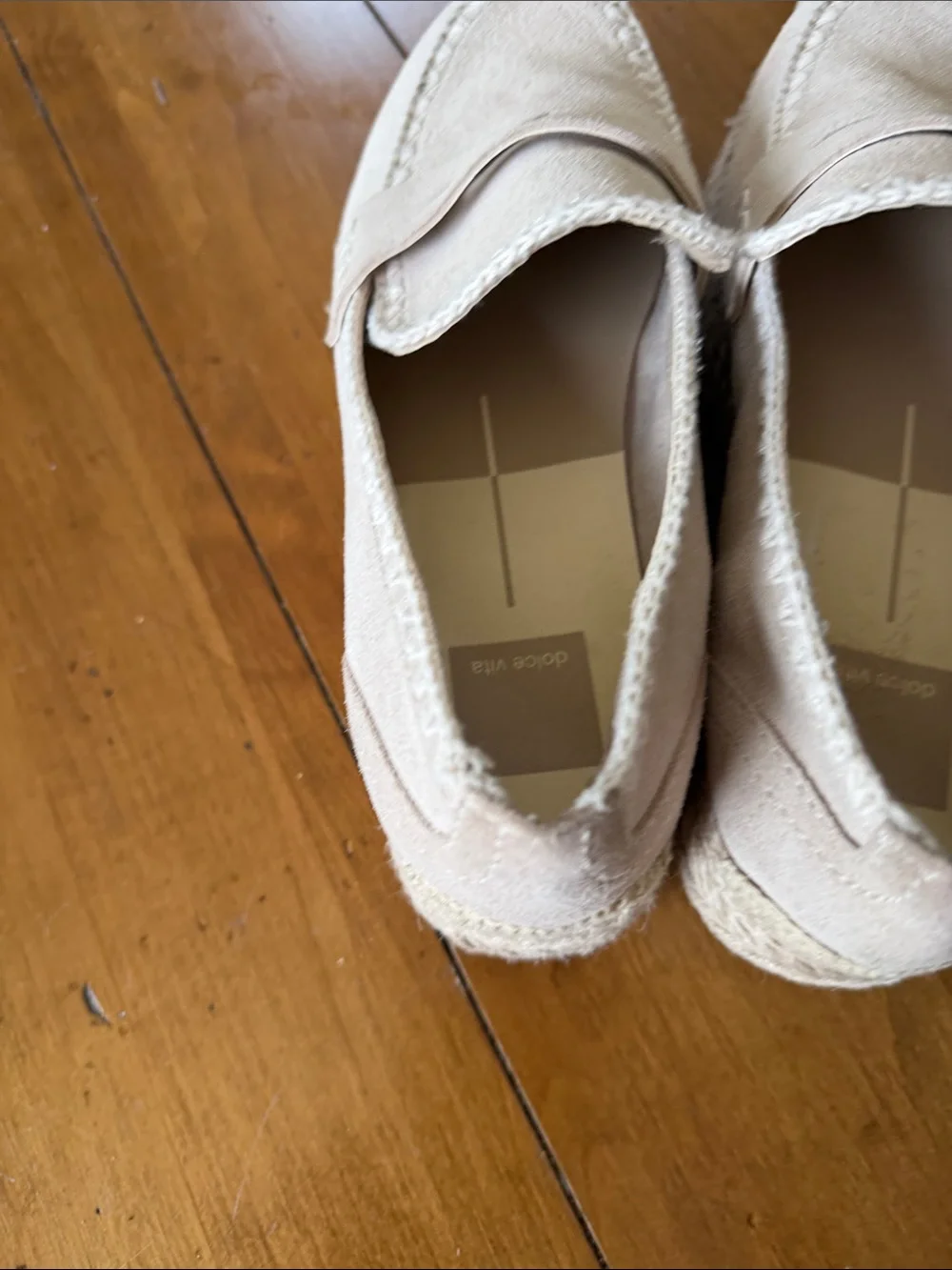Dolce Vita Light Beige Suede Espadrille Loafers